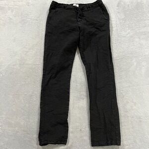 Wills Huckberry Pants Trousers Men 32 Black Textured Pockets Button Quiet Luxury